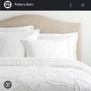 NEW TAGS ON Pottery Barn Lulu Appliqué Queen Duvet Cover and 2 Queen Shams